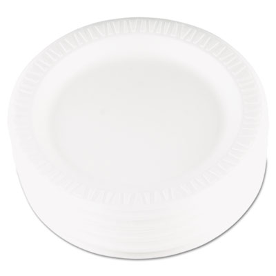 Quiet Classic Laminated Foam Dinnerware, Plate, 9" dia, Whit