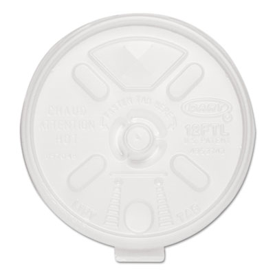 Lift n Lock Plastic Hot Cup Lids, With Straw Slot, Fits 10