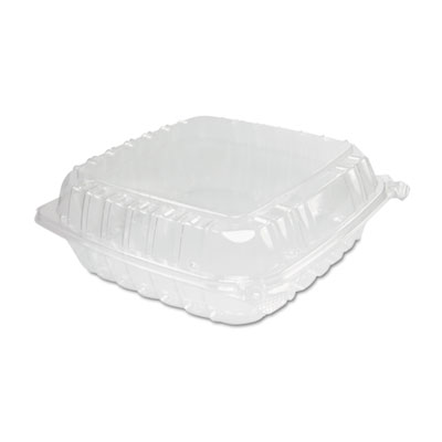 ClearSeal Hinged-Lid Plastic Containers, 9.3 x 8.8 x 3, Clea