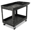 Heavy-Duty Utility Cart with Lipped Shelves, Plastic, 2 Shel