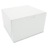 White One-Piece Non-Window Bakery Boxes, 8 x 8 x 5, White, P