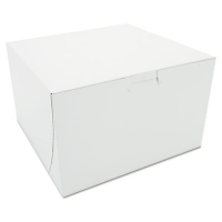 White One-Piece Non-Window Bakery Boxes, 8 x 8 x 5, White, P