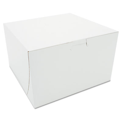 White One-Piece Non-Window Bakery Boxes, 8 x 8 x 5, White, P