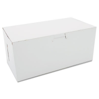 White One-Piece Non-Window Bakery Boxes, 4 x 9 x 5, White, P