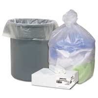 Can Liners, 33 gal, 11 mic, 33" x 40", Natural, 10 Bags/Roll