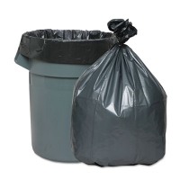 Can Liners, 60 gal, 1.55 mil, 39" x 56", Gray, 5 Bags/Roll,