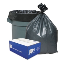 Can Liners, 33 gal, 1.35 mil, 33" x 40", Gray, 10 Bags/Roll,