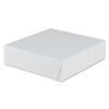 White One-Piece Non-Window Bakery Boxes, 9 x 9 x 2.5, White,