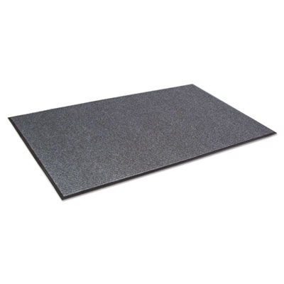 Needle-Rib Wiper/Scraper Mat, Rectangular, Gray Ribbed Surfa