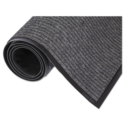 Needle-Rib Wiper/Scraper Mat, Rectangular, Gray Ribbed Surfa