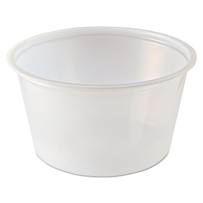 Portion Cups, 2 oz, Plastic, Clear, 250/Sleeve, 10 Sleeves/C