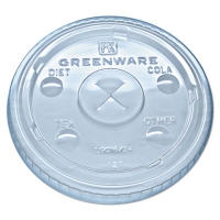 Greenware Cold Drink Lids, X-Slot, Fits 16 oz/18 oz/24 oz Co
