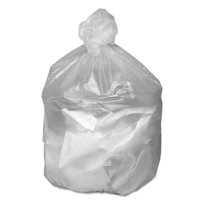 Waste Can Liners, 30 gal, 8 mic, 30" x 36", Natural, 25 Bags