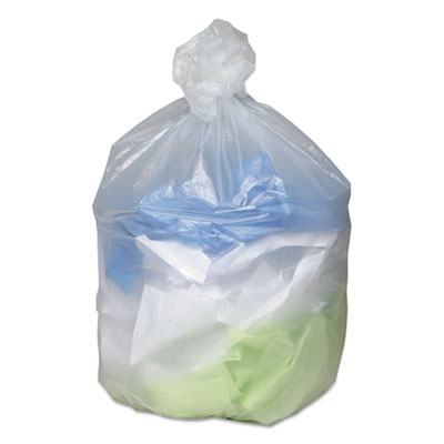 Can Liners, 30 gal, 10 mic, 30" x 37", Natural, 25 Bags/Roll