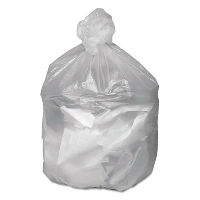 Waste Can Liners, 45 gal, 10 mic, 40" x 46", Natural, 25 Bag