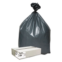 Can Liners, 33 gal, 1.35 mil, 33" x 40", Gray, 10 Bags/Roll,