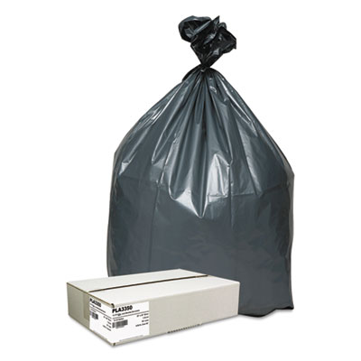 Can Liners, 33 gal, 1.35 mil, 33" x 40", Gray, 10 Bags/Roll,