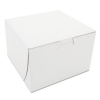 White One-Piece Non-Window Bakery Boxes, 6 x 6 x 4, White, P