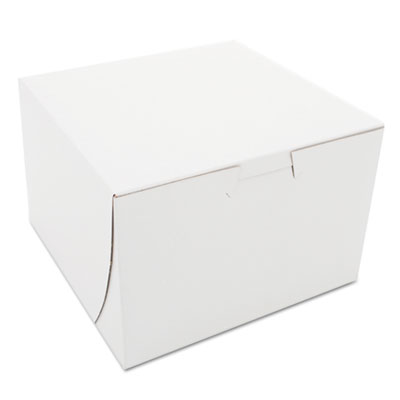 White One-Piece Non-Window Bakery Boxes, 6 x 6 x 4, White, P