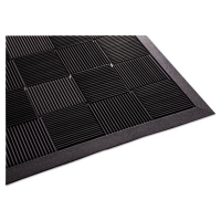 Parquet Scraper Mat, Black Blade Ribbed Rubber Surface, 24"