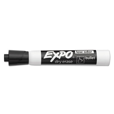 Low-Odor Dry-Erase Marker, Medium Bullet Tip, Black, Dozen