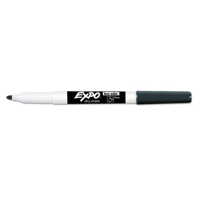 Low-Odor Dry-Erase Marker Value Pack, Fine Bullet Tip, Black