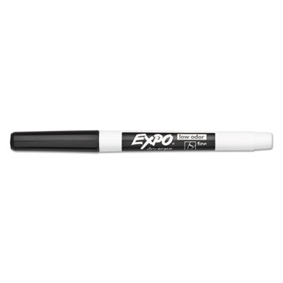 Low-Odor Dry-Erase Marker Value Pack, Fine Bullet Tip, Black