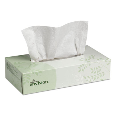 Envision White Facial Tissue, 2-Ply, White, 100 Sheets/Box,