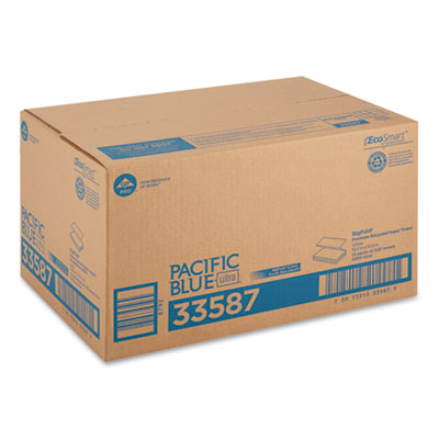 Pacific Blue Ultra Folded Recycled Paper Towels, 1-Ply, 10.2