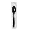 Individually Wrapped Heavyweight Spoon, Plastic, Black, 1,00