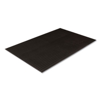 Ribbed Vinyl Anti-Fatigue Mat, Rectangular, Black Ribbed Sur