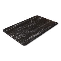 Cushion-Step Marbleized Rubber Mat, Rectangular, Black Smoot