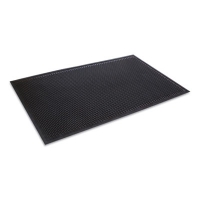 Crown-Tred Indoor/Outdoor Scraper Mat, Black Loop-Twist Ribb