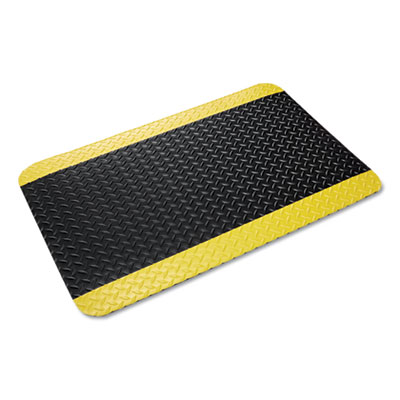 Industrial Deck Plate Anti-Fatigue Mat, Rectangular, Black/Y