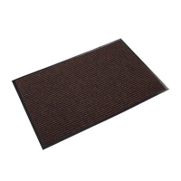 Needle-Rib Wiper/Scraper Mat, Rectangular, Brown Ribbed Surf