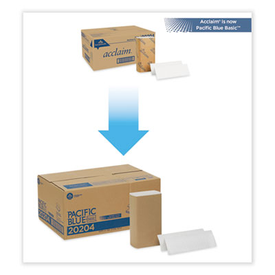 Pacific Blue Basic Folded Paper Towel, 1-Ply, 9.2 x 9.4, Whi