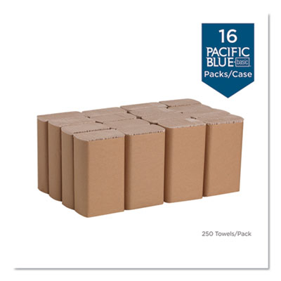 Pacific Blue Basic M-Fold Paper Towels, 1-Ply, 9.2 x 9.4, Br