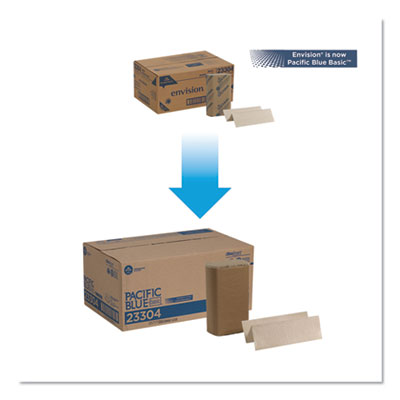 Pacific Blue Basic M-Fold Paper Towels, 1-Ply, 9.2 x 9.4, Br
