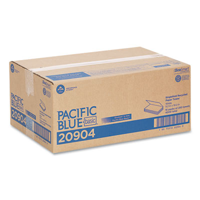 Pacific Blue Basic S-Fold Paper Towels, 1-Ply, 10.25 x 9.25,