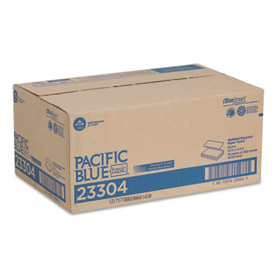 Pacific Blue Basic M-Fold Paper Towels, 1-Ply, 9.2 x 9.4, Br