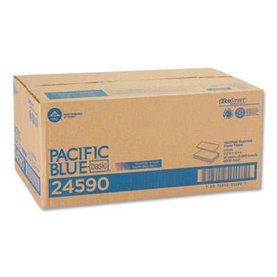 Pacific Blue Basic M-Fold Paper Towels, 1-Ply, 9.2 x 9.4, Wh