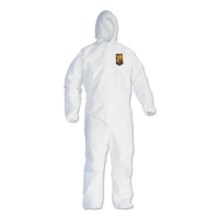A40 Elastic-Cuff and Ankles Hooded Coveralls, 2X-Large, Whit