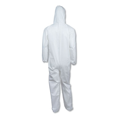 A40 Elastic-Cuff and Ankles Hooded Coveralls, 2X-Large, Whit