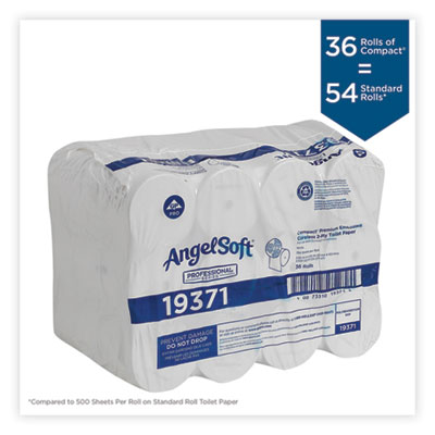 Compact Coreless Bath Tissue, Septic Safe, 2-Ply, White, 750