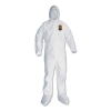 A30 Elastic Back and Cuff Hooded/Boots Coveralls, 2XL, White