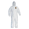 A40 Elastic-Cuff and Ankle Hooded Coveralls, Large, White, 2