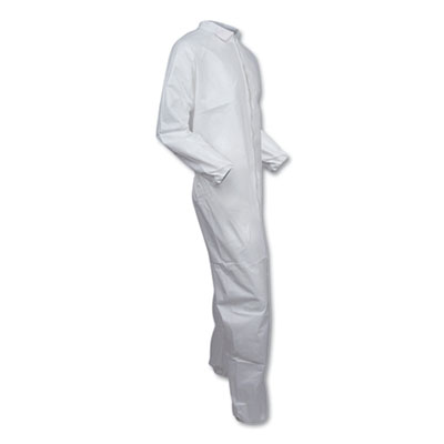A30 Elastic-Back and Cuff Coveralls, 1" Flap, X-Large, White