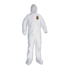 A30 Elastic Back and Cuff Hooded/Boots Coveralls, 3XL, White