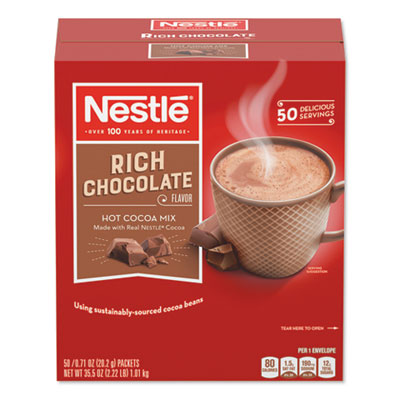 Hot Cocoa Mix, Rich Chocolate, 0.71 Oz Packets, 50/box, 6 Bo