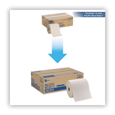 Pacific Blue Basic Recycled Nonperforated Paper Towel Rolls,
